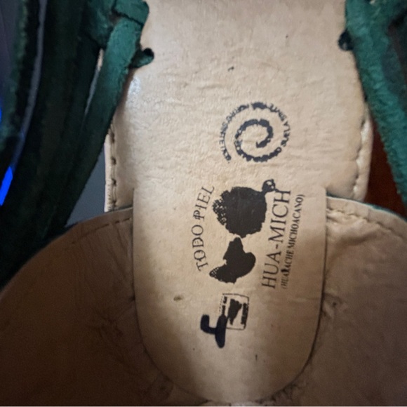 Rare Women's Leather Slip-On Huarache Mexican Sandals - Picture 10 of 16